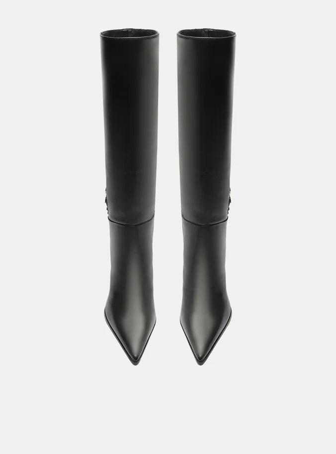 Fashion Guy Penny Leather Stiletto Boot