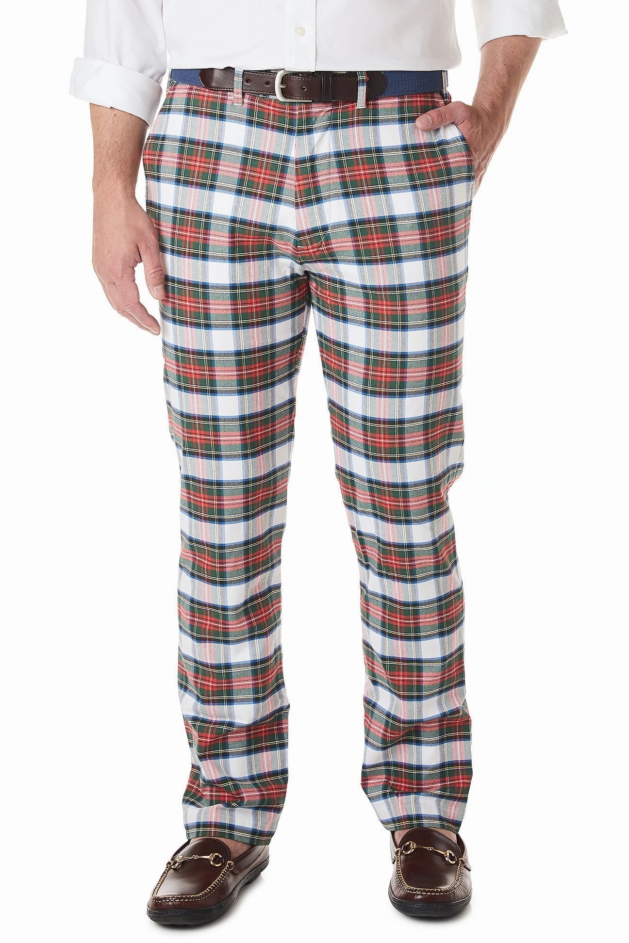 Harbor Pant Stretch Twill Dress Stewart Tartan Plaid Comfort waistband