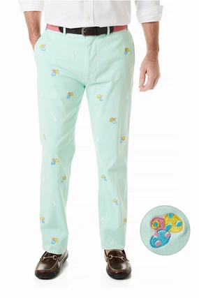 Harbor Pant Stretch Twill Mint with Easter Eggs and Bunny Smart Wear Active Wear