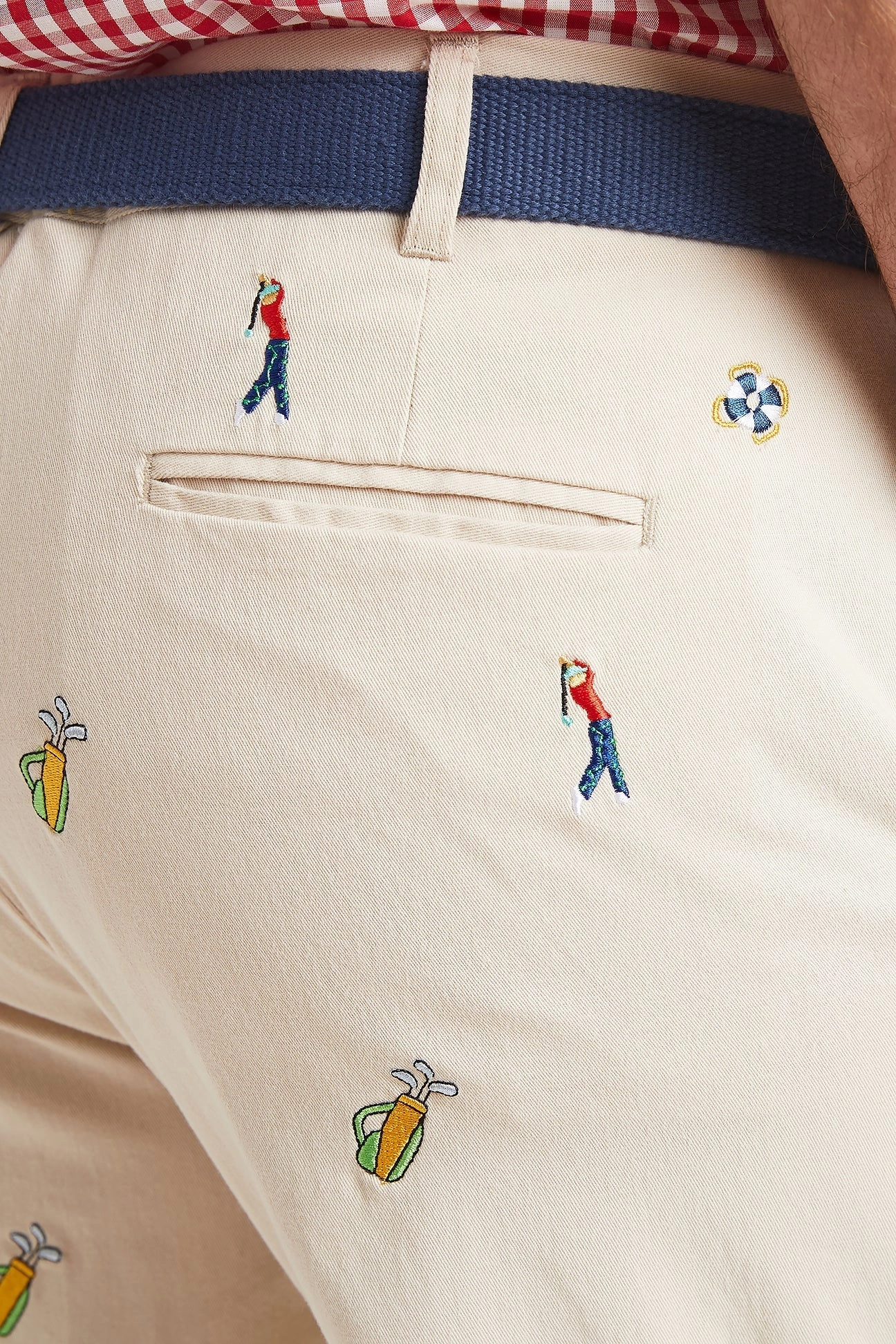 Harbor Pant Stretch Twill Stone with Golfer and Bag Seamless Comfort Cozy Stretch Fit