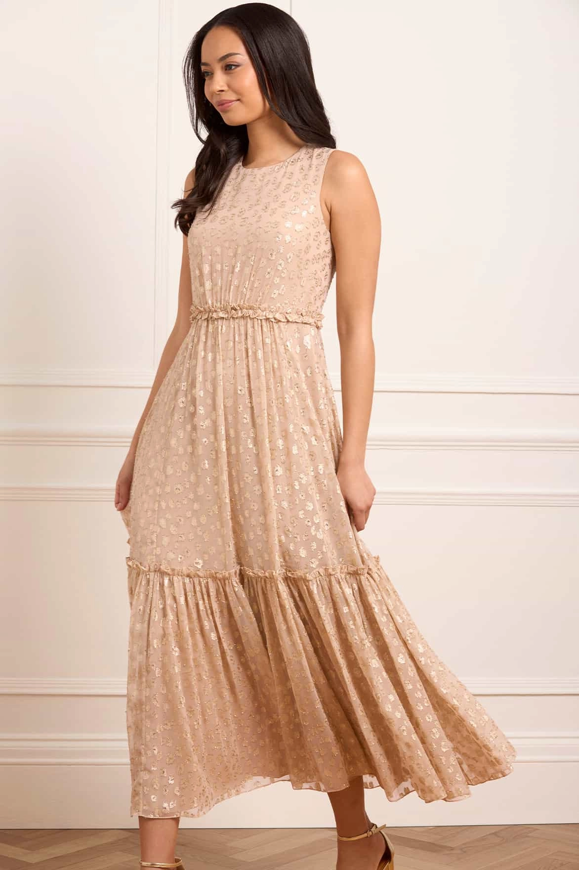 Harper Lurex Cape Ankle Gown Easy Pick