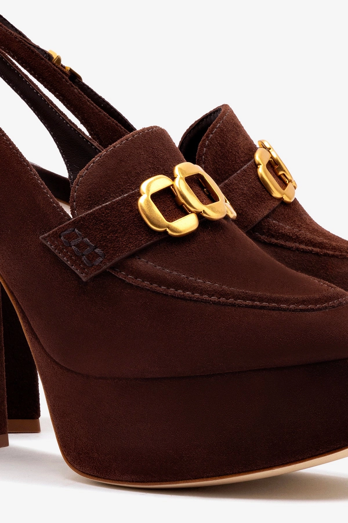 Harrington Loafer Hi In Brown Suede Adjustable Lace Closure hook and loop closure