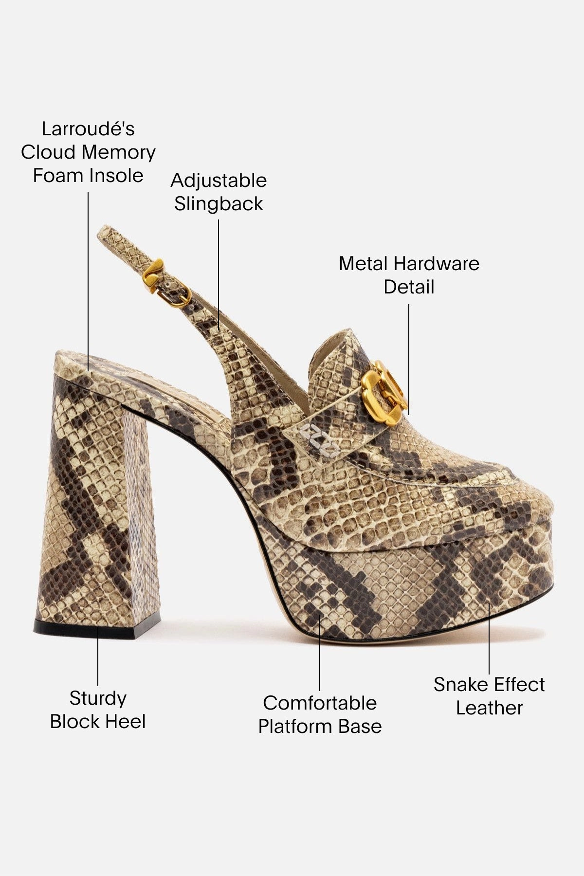 Harrington Loafer Hi In Neutral Snake Stamped Leather Non Restrictive Fit Design