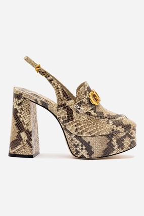 synthetic leather Padded Comfort Wellness Seekers Harrington Loafer Hi In Neutral Snake Stamped Leather