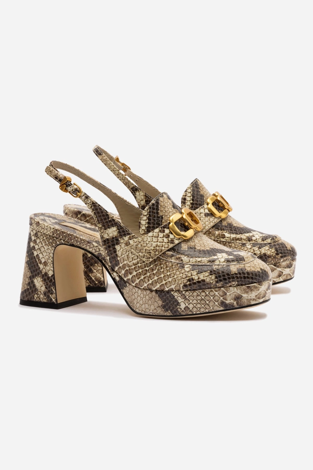 Gel Soft Harrington Loafer Low In Neutral Snake Leather