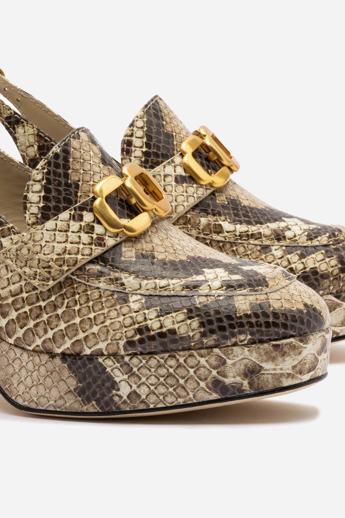 Jungle Path Traction pattern Harrington Loafer Low In Neutral Snake Leather