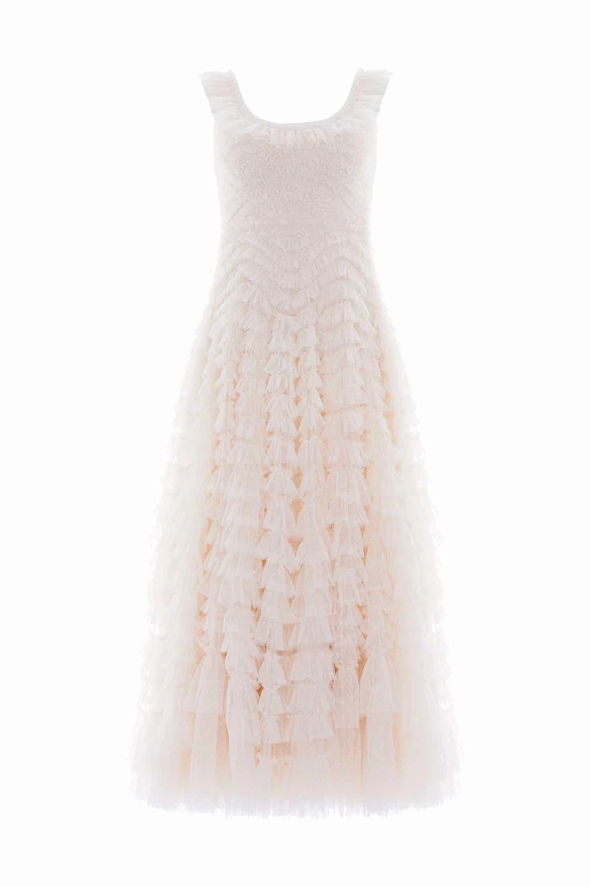 Hattie Scoop Neck Ankle Gown Understated Charm Abstract Pattern