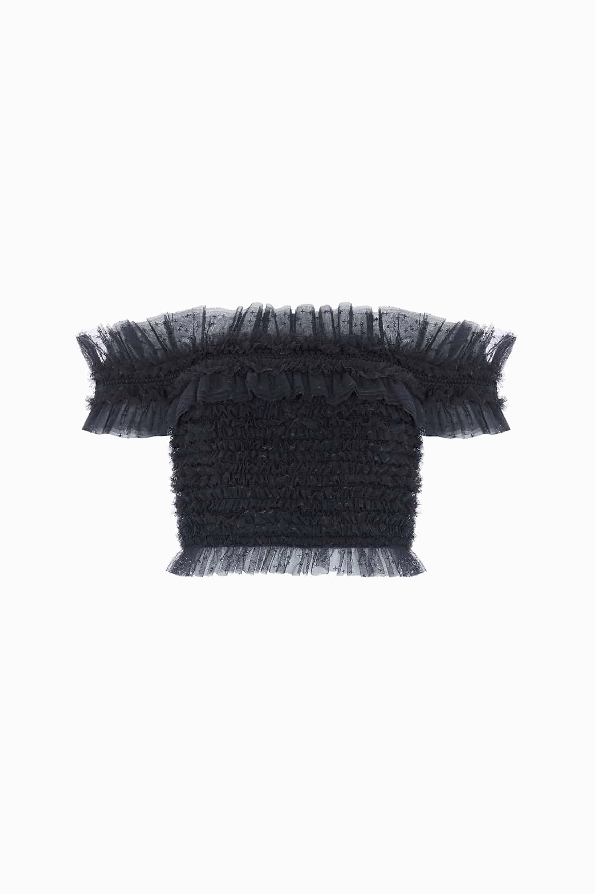 Hattie Smocked Off-Shoulder Top Temperature control standard fit