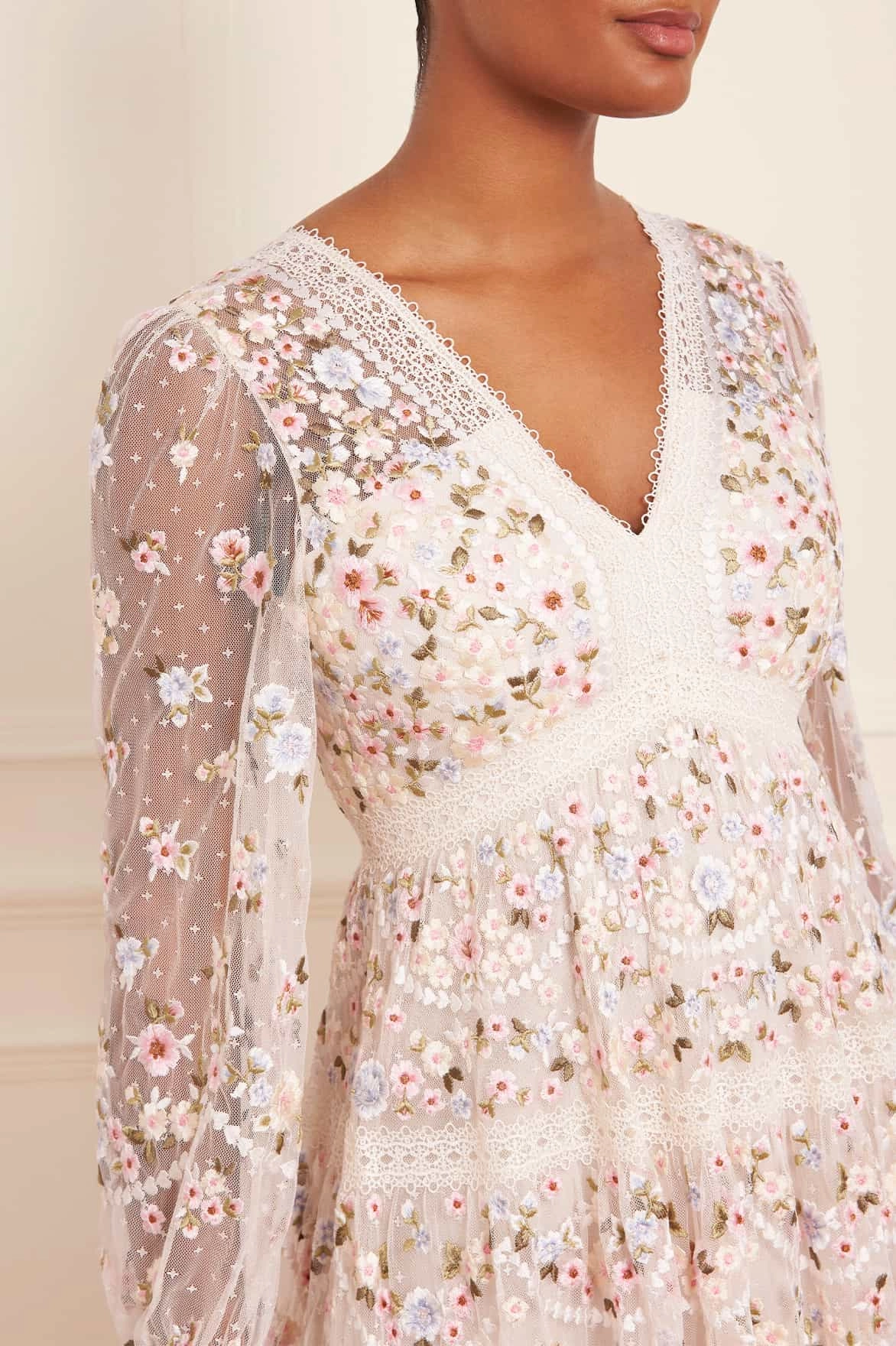 Garland Ribbon Ankle Gown Classic Design