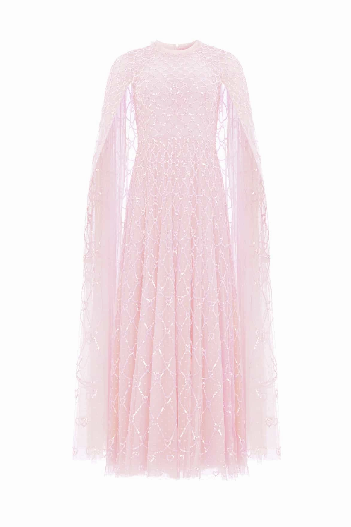 Heart Lattice Ankle Gown Airy Fabric