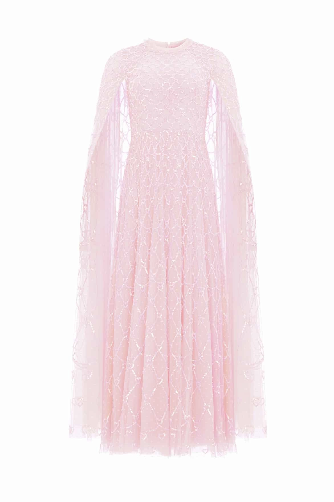 Stain-Resistant Heart Lattice Ankle Gown