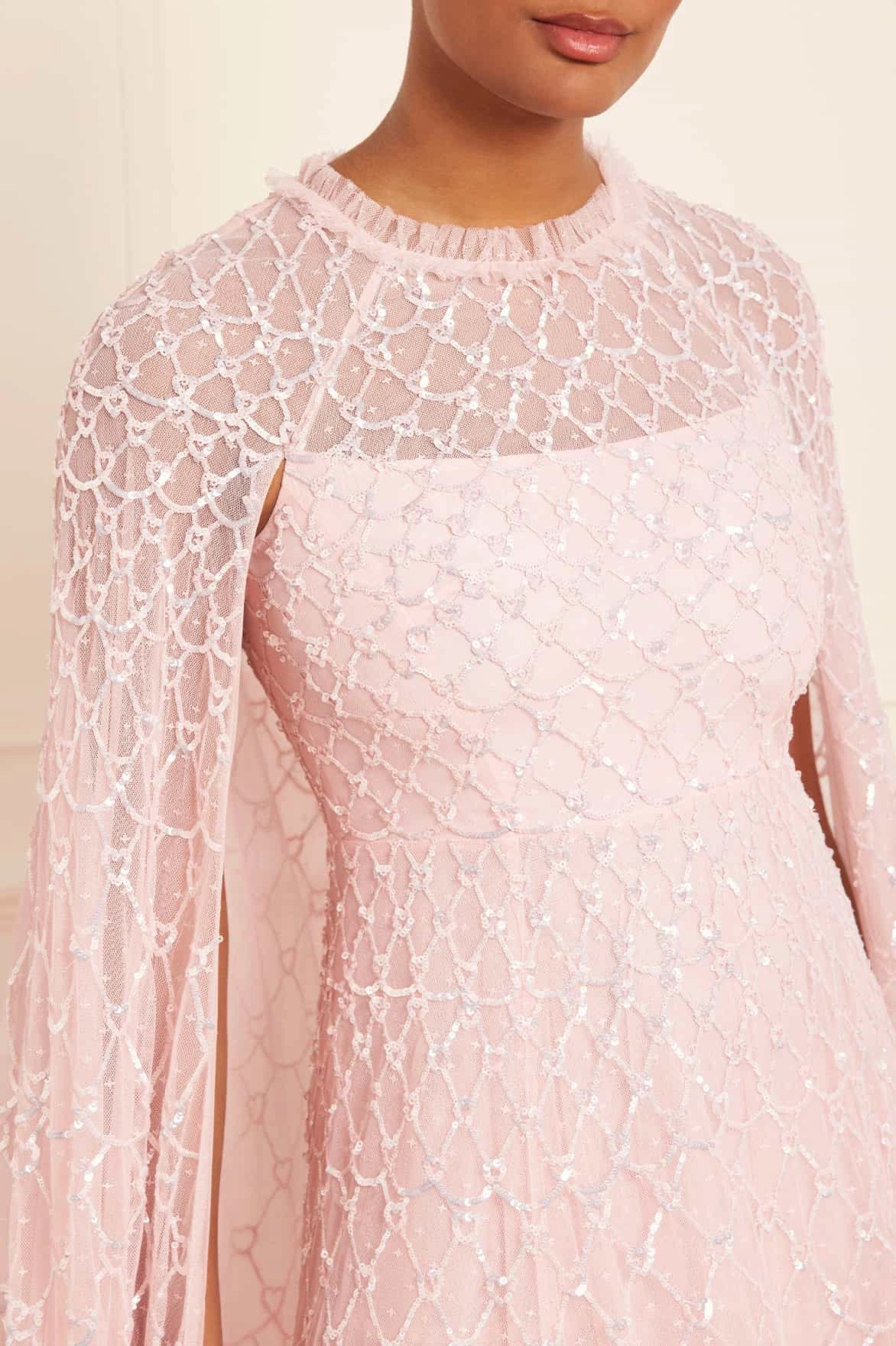 Perfect Fit Look Heart Lattice Ankle Gown