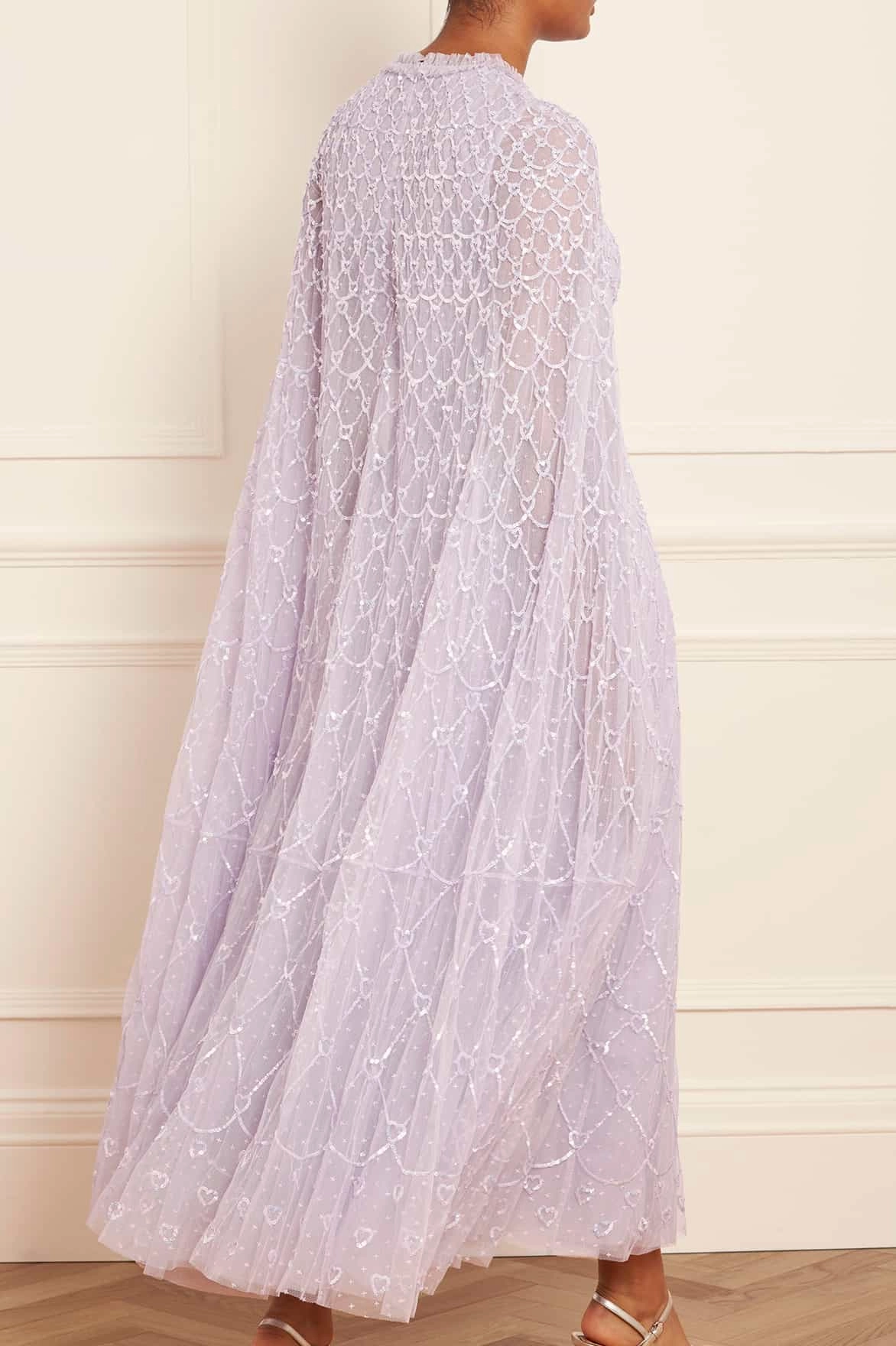 Heart Lattice Ankle Gown Brunch Fit Midi-Length