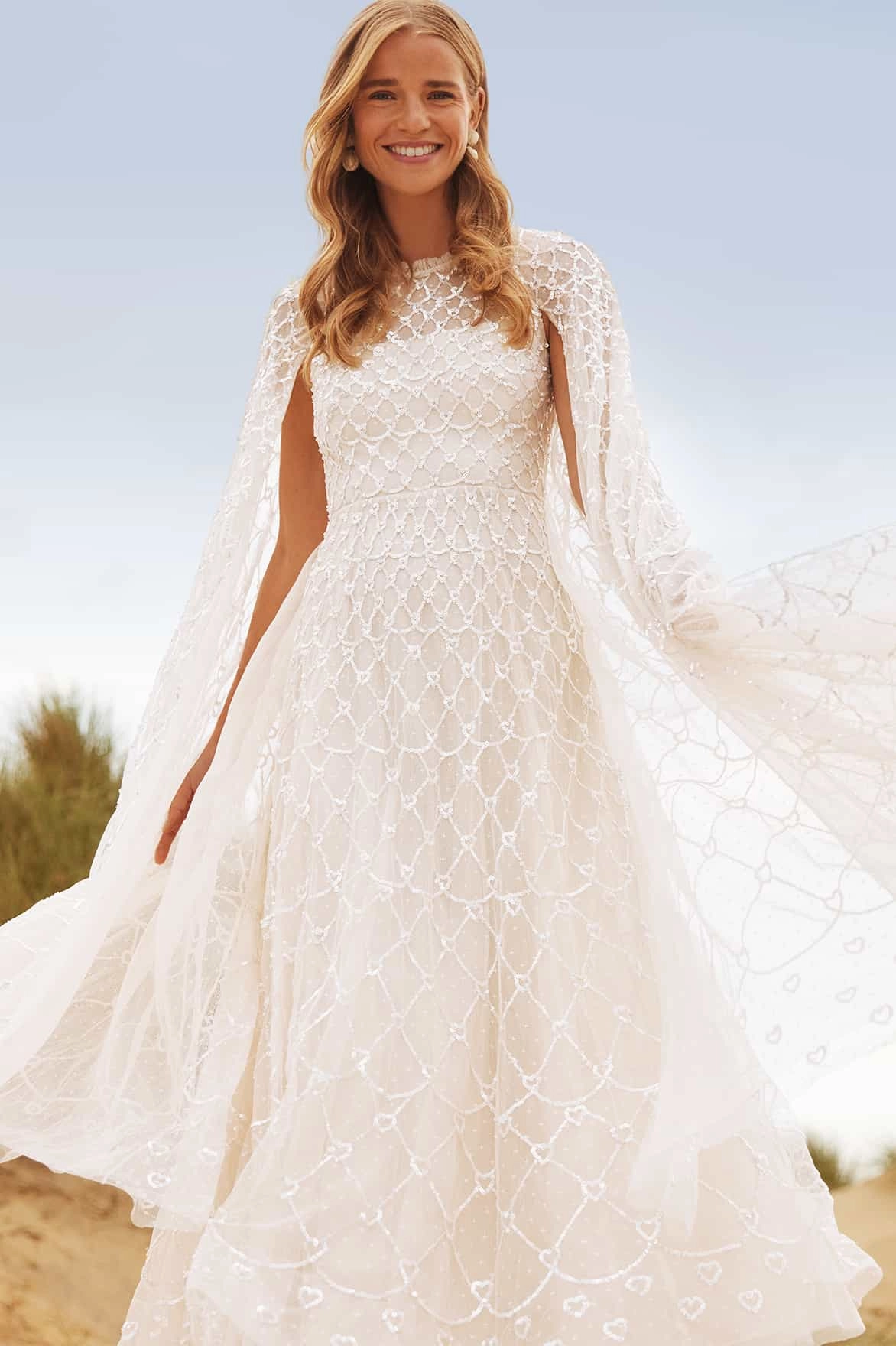 Light Appeal Heart Lattice Ankle Gown