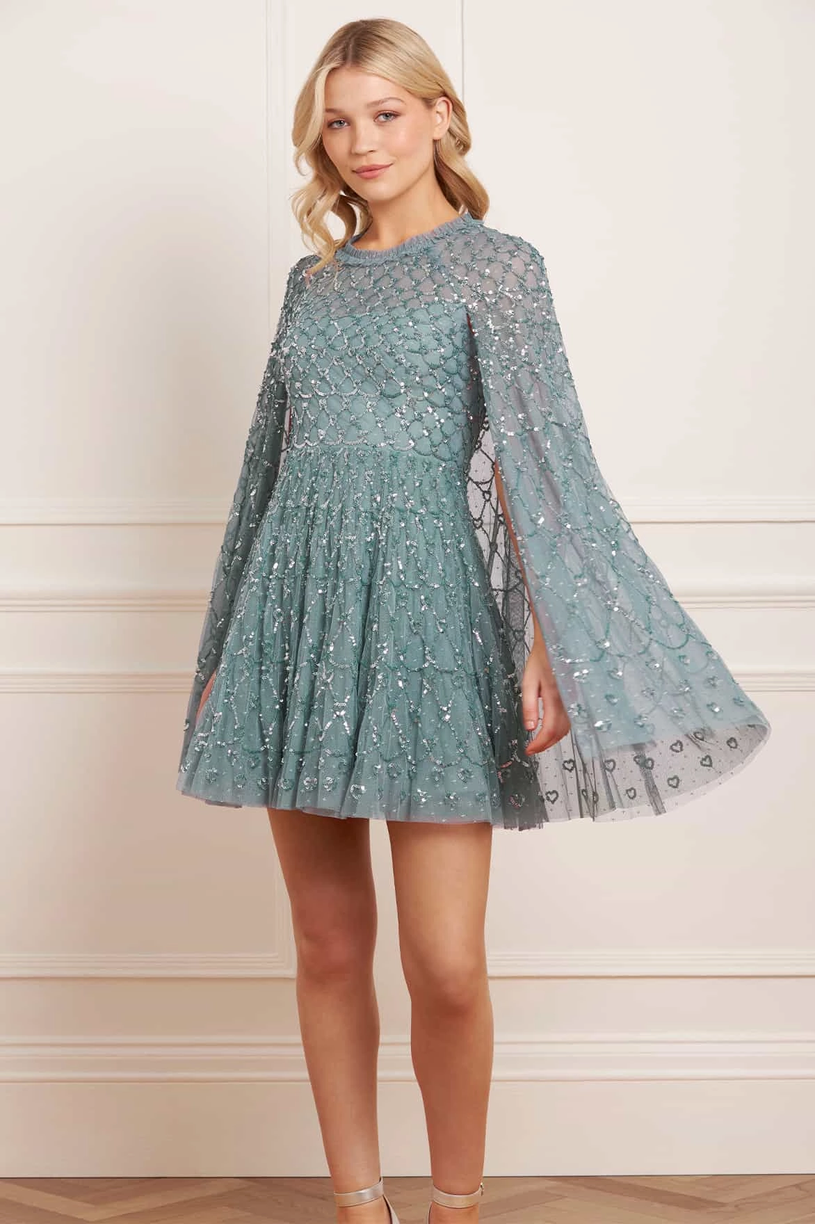 Easy Style Heart Lattice Micro Mini Dress