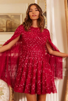 Heart Lattice Micro Mini Dress Vibrant pattern