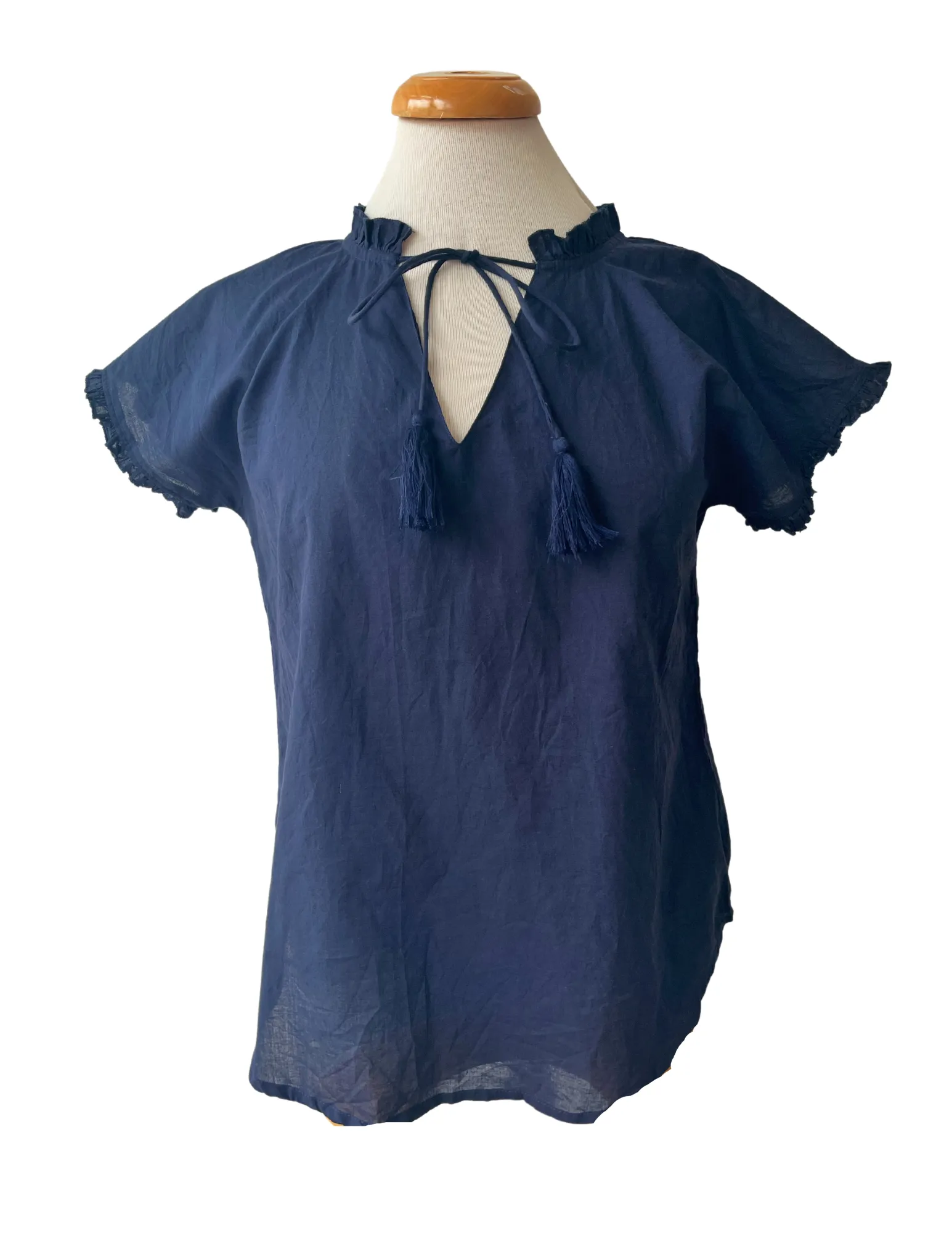 Kensington Top Solid Navy DoubleStitched Hem OdorResistantTechnology