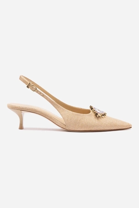 Trail Ease Larroud x Libertine Eye Pump Lo In Beige Raffia