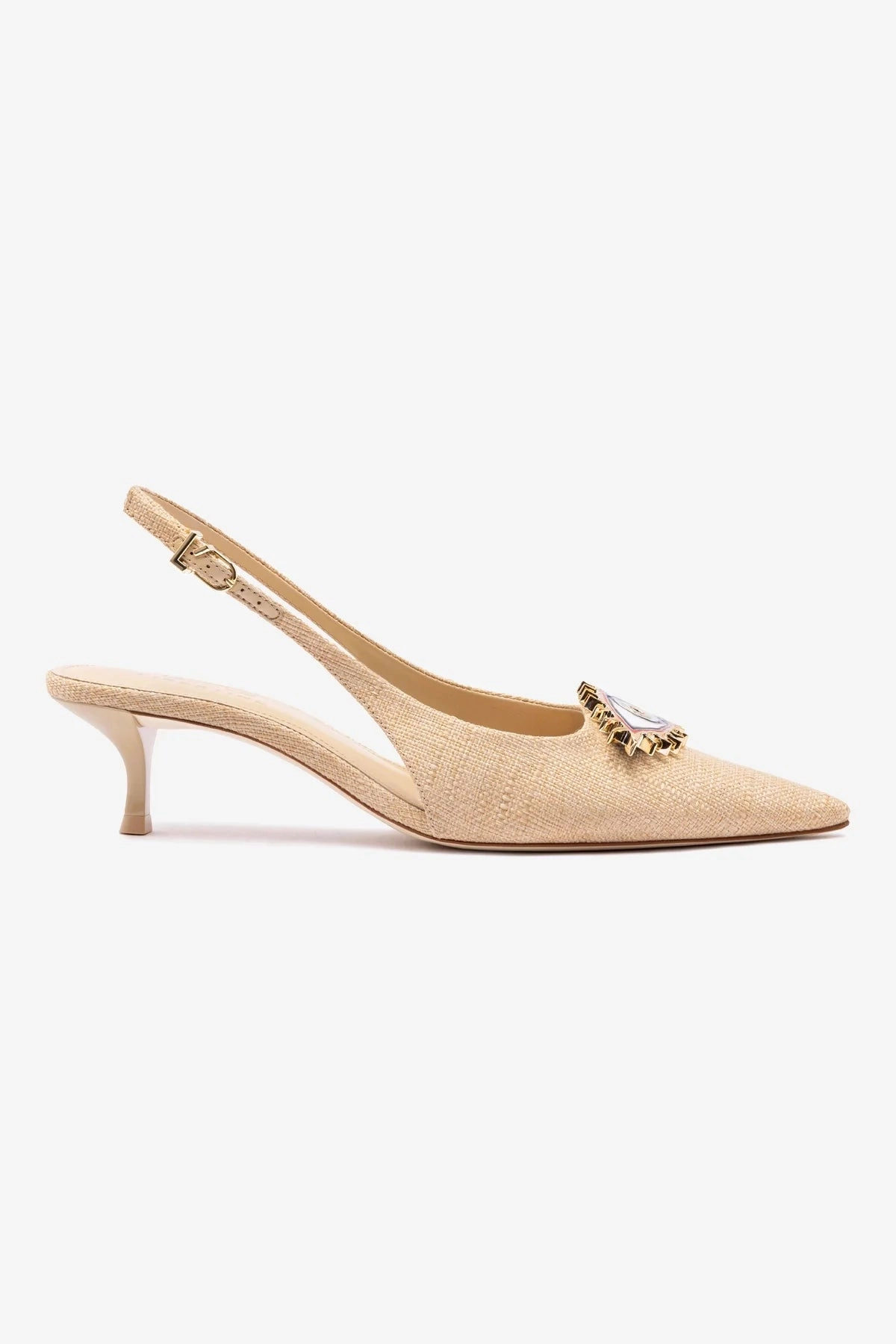 Larroud x Libertine Eye Pump Lo In Beige Raffia Swim Edge Stone Grip