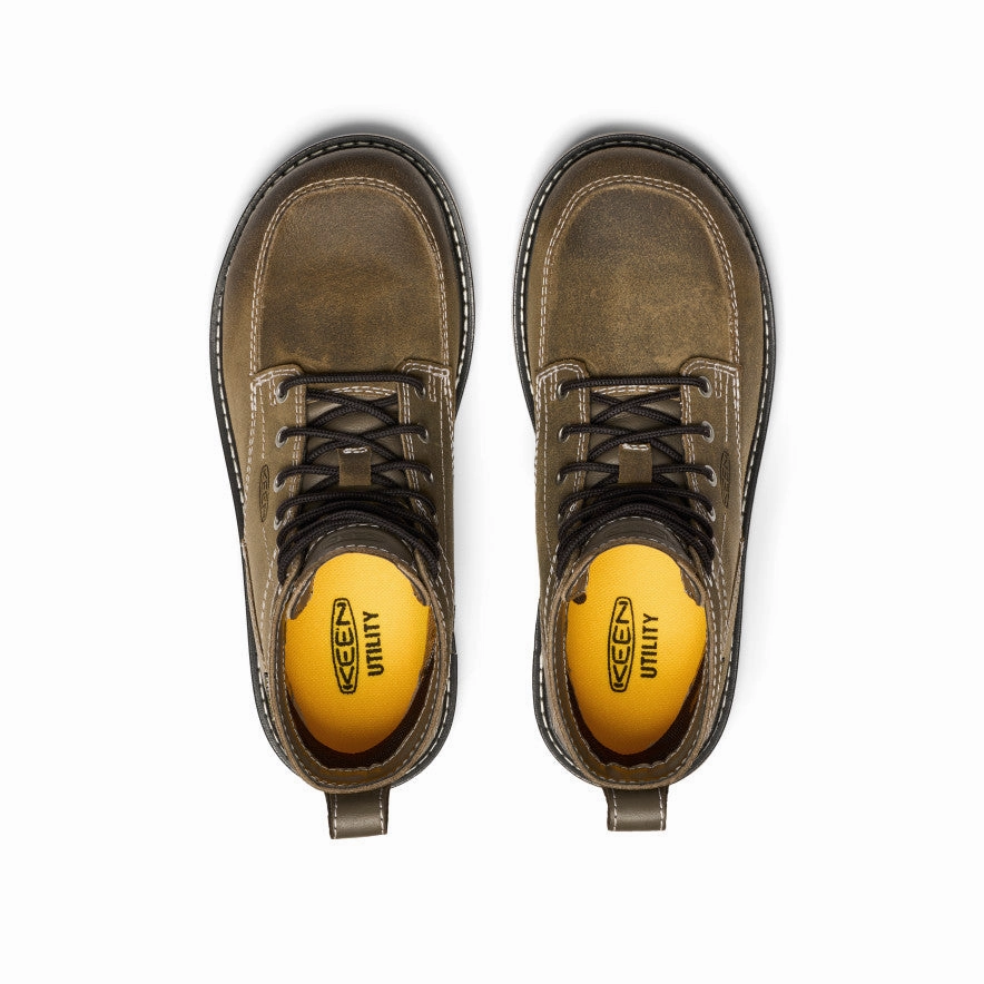 Mud Defense pack light Women's San Jose 6" Waterproof 90 Heel Boot (Aluminum Toe)  |  Steel Grey/Gum