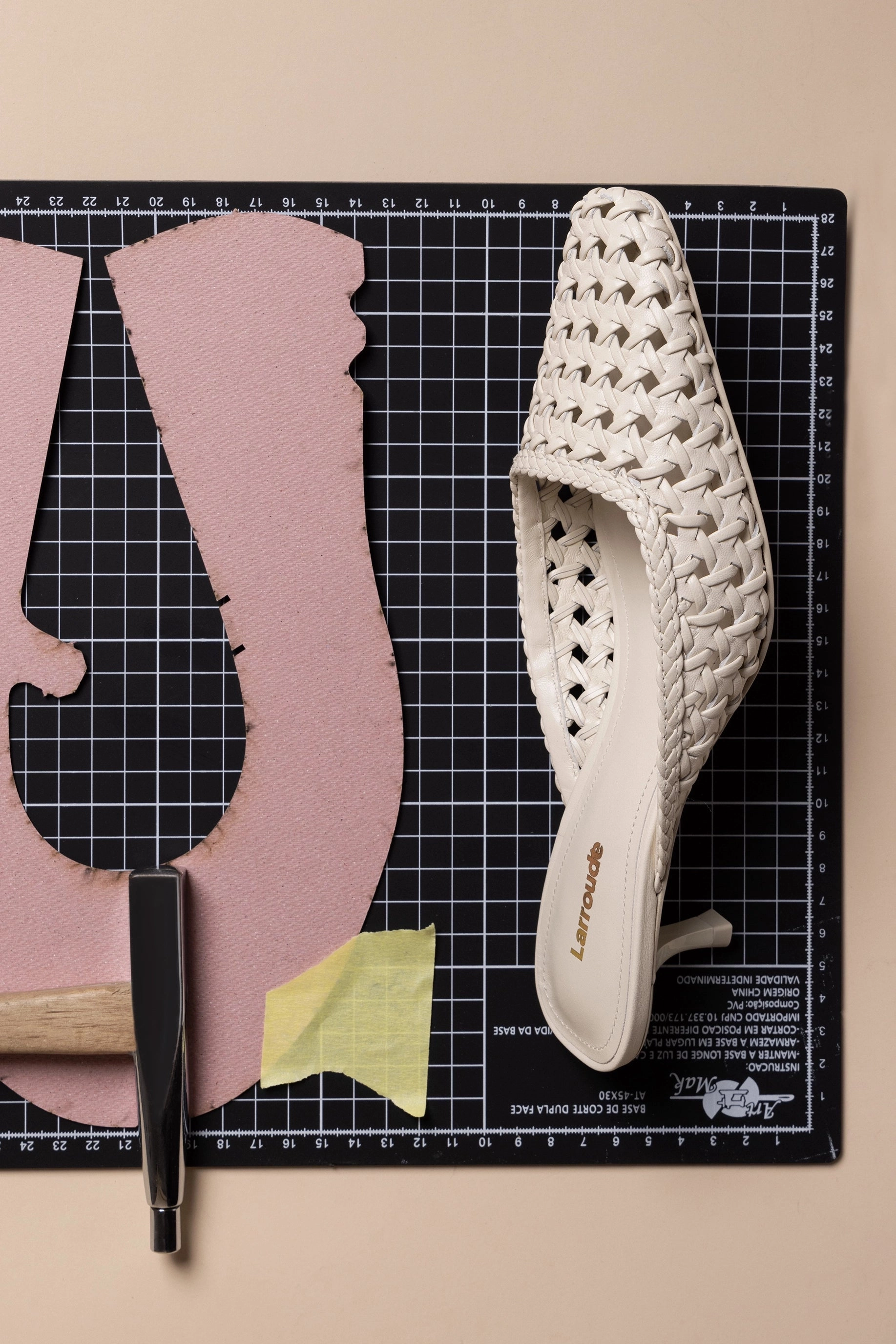 Ventilated Mesh Travel Enthusiasts Park Step Amal Macrame Mule In Ivory Leather