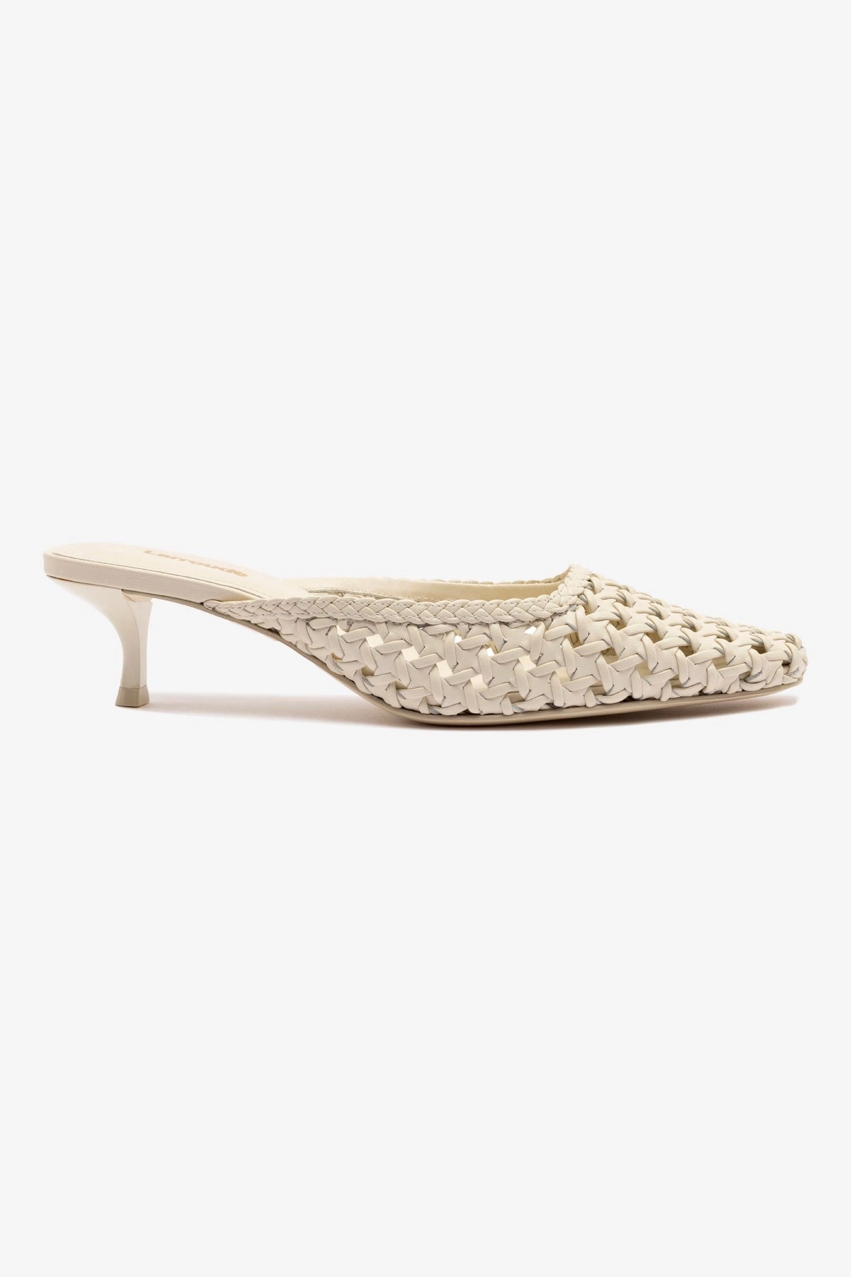 Amal Macrame Mule In Ivory Leather Happy Move