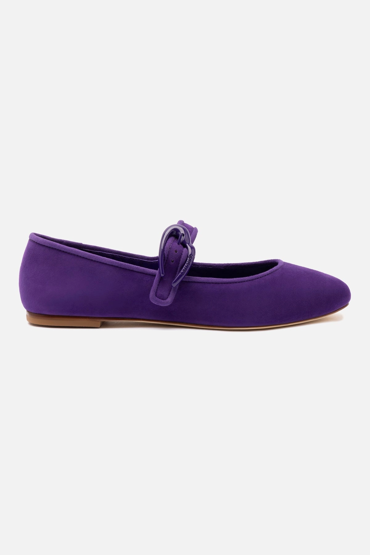 Verona Ballet Flat In Eggplant Suede sports Cushioned Base Work Commute