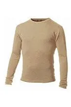 Chocorua Men's Midweight Wool Crew Top Desert Sand SlipResistant