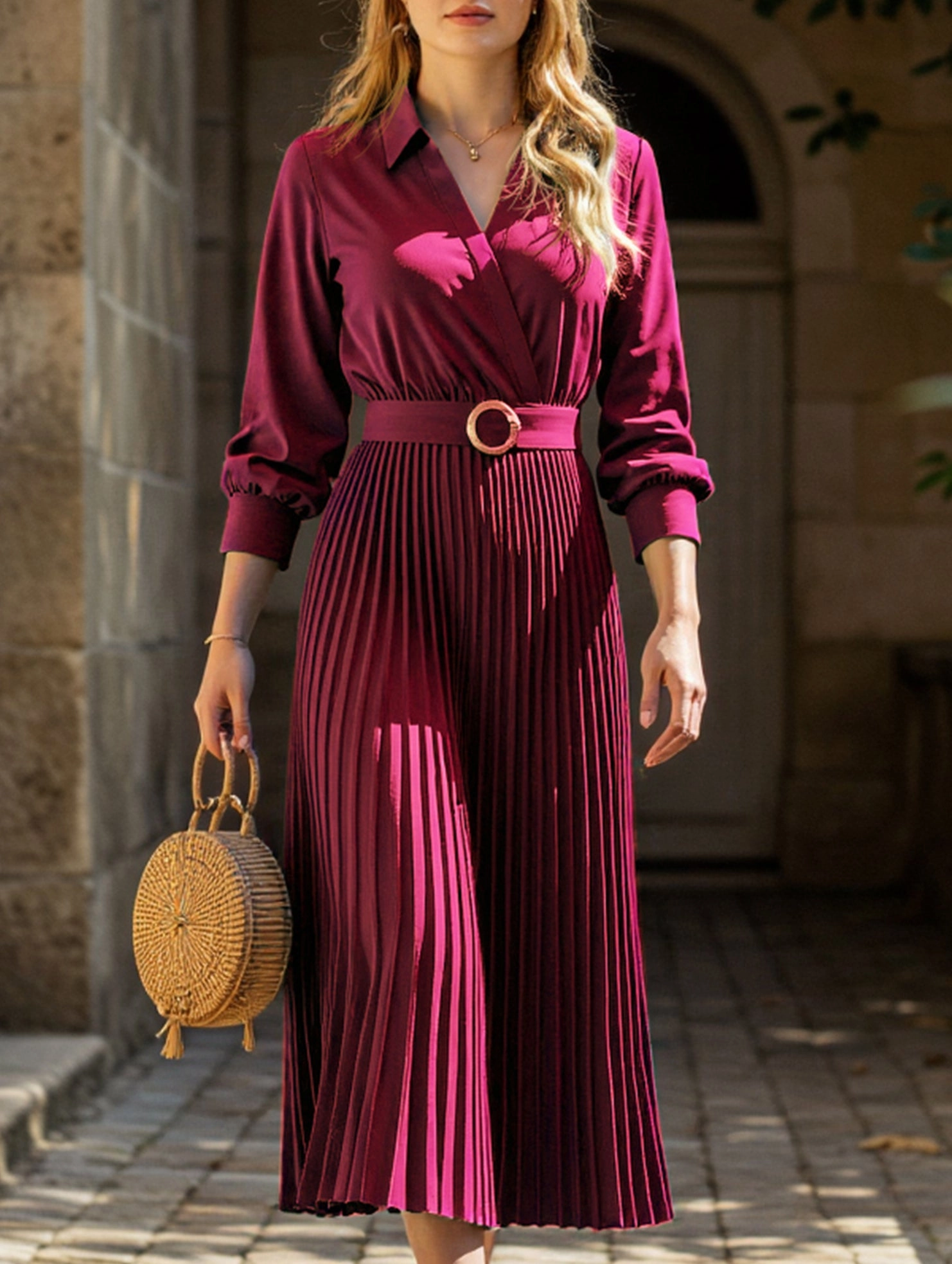 High-end plain color dress Classic and Chic Edgy Layers