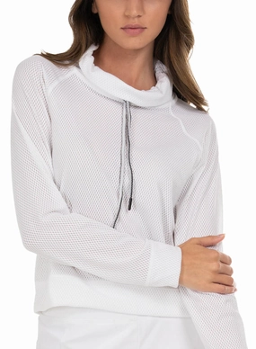High Neck Pullover Long Sleeve Oversized Collar GarmentWashedFinish