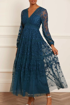 Modern Fit Light Wrap Celestia Ribbon Ankle Gown