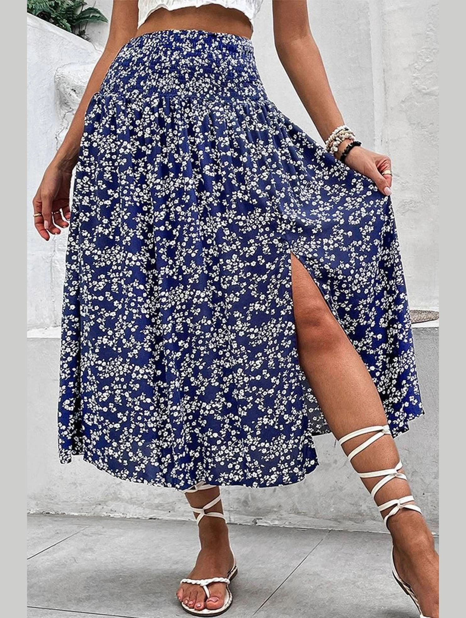 HIGH WAIST FLORAL PRINTING WOMEN SKIRT Soft Interior