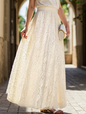 Movement Fit High-waisted hollow lace skirt