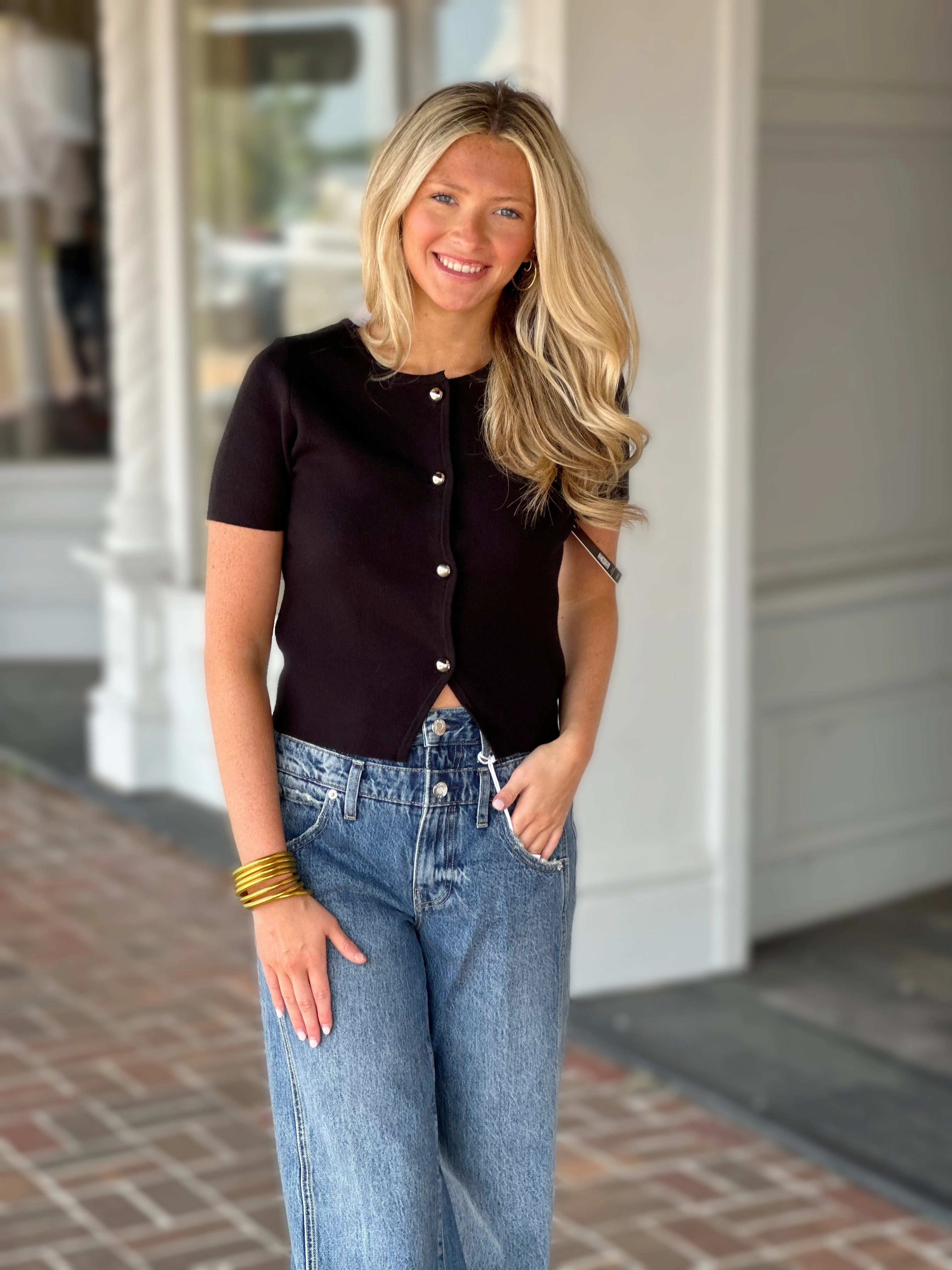 Casual Jacket QuickDry Short Sleeve V-Neck Vest in Black