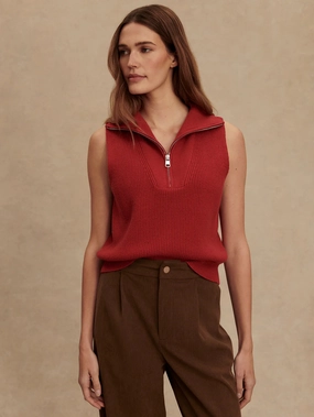 Varley Amina Half-Zip Knit in Lava Falls TearResistant Blends AdaptiveFitFabric