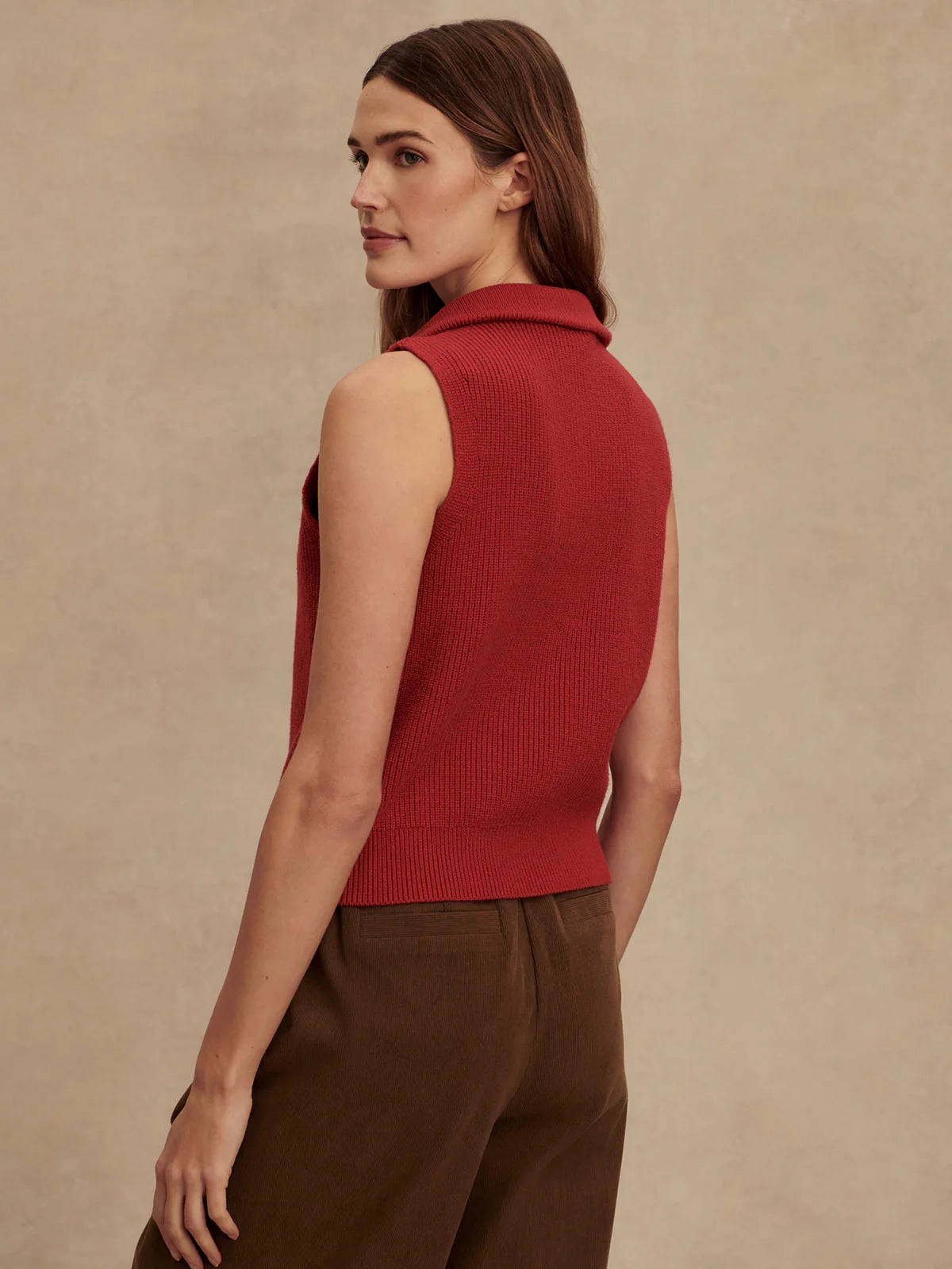 AntiStaticLining Stretchy Top Varley Amina Half-Zip Knit in Lava Falls