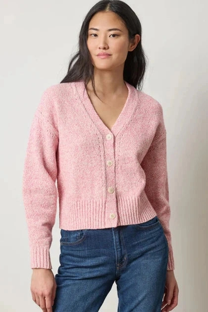 ReinforcedEdges HiddenStoragePocket Marled V Cardigan Rosebud