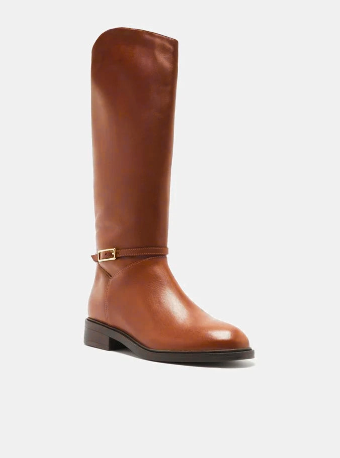 Mckenna Leather Wide  Block Boot Date Ready