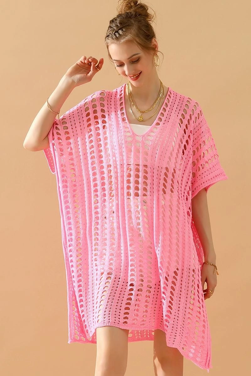 HOLLOW KNITTED BEACH WEAR SWIM COVER UP HeavyweightThermal AllDayComfort