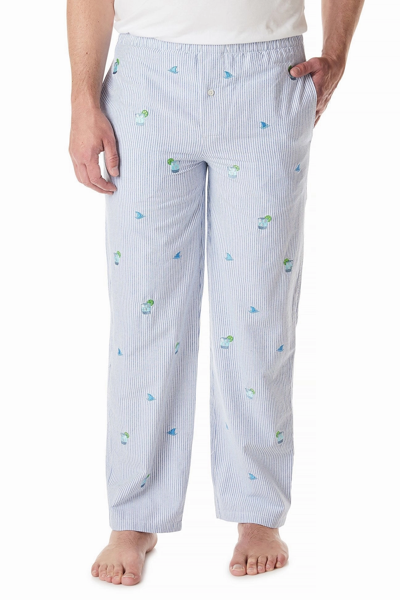 Sleeper Pant Oxford Blue Stripe with Fin & Tonic Smooth Fit Lining