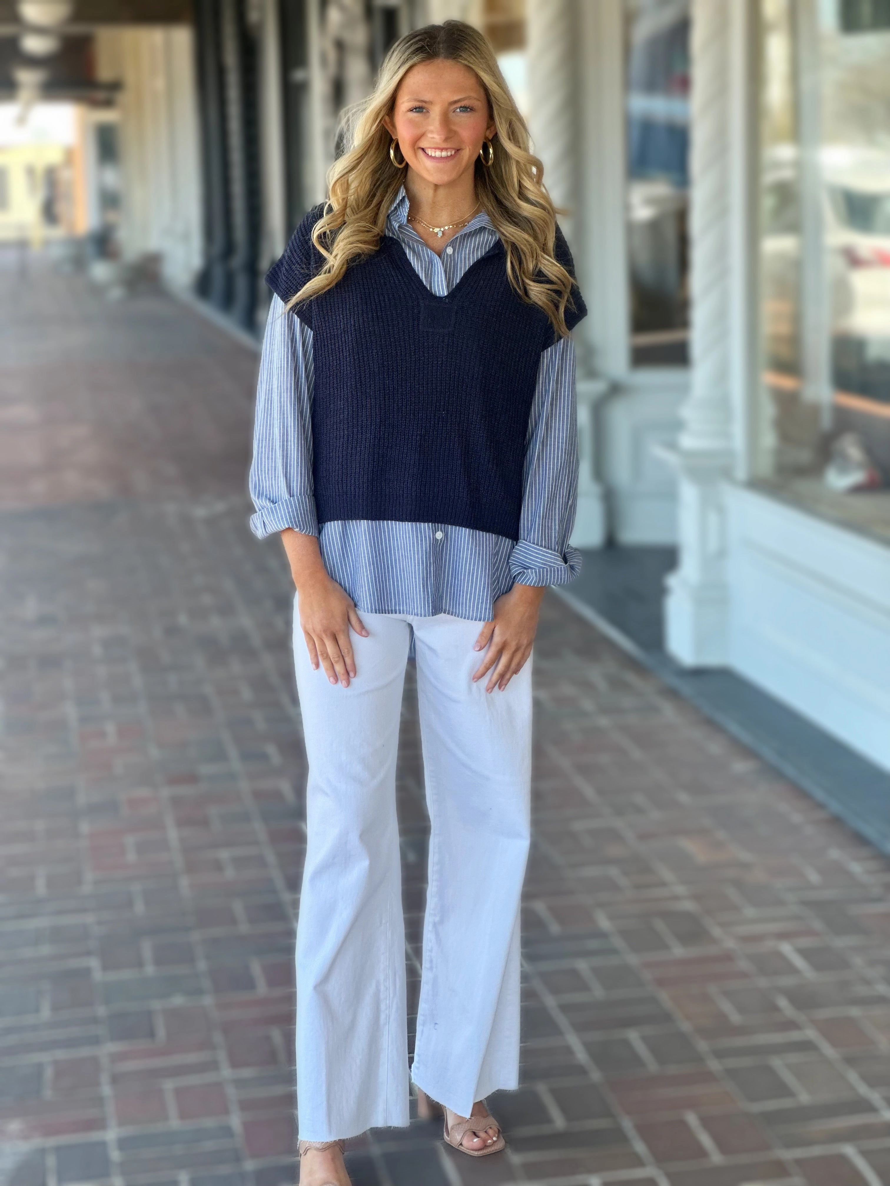 Lightweight Jacket In The Breeze Navy Sweater