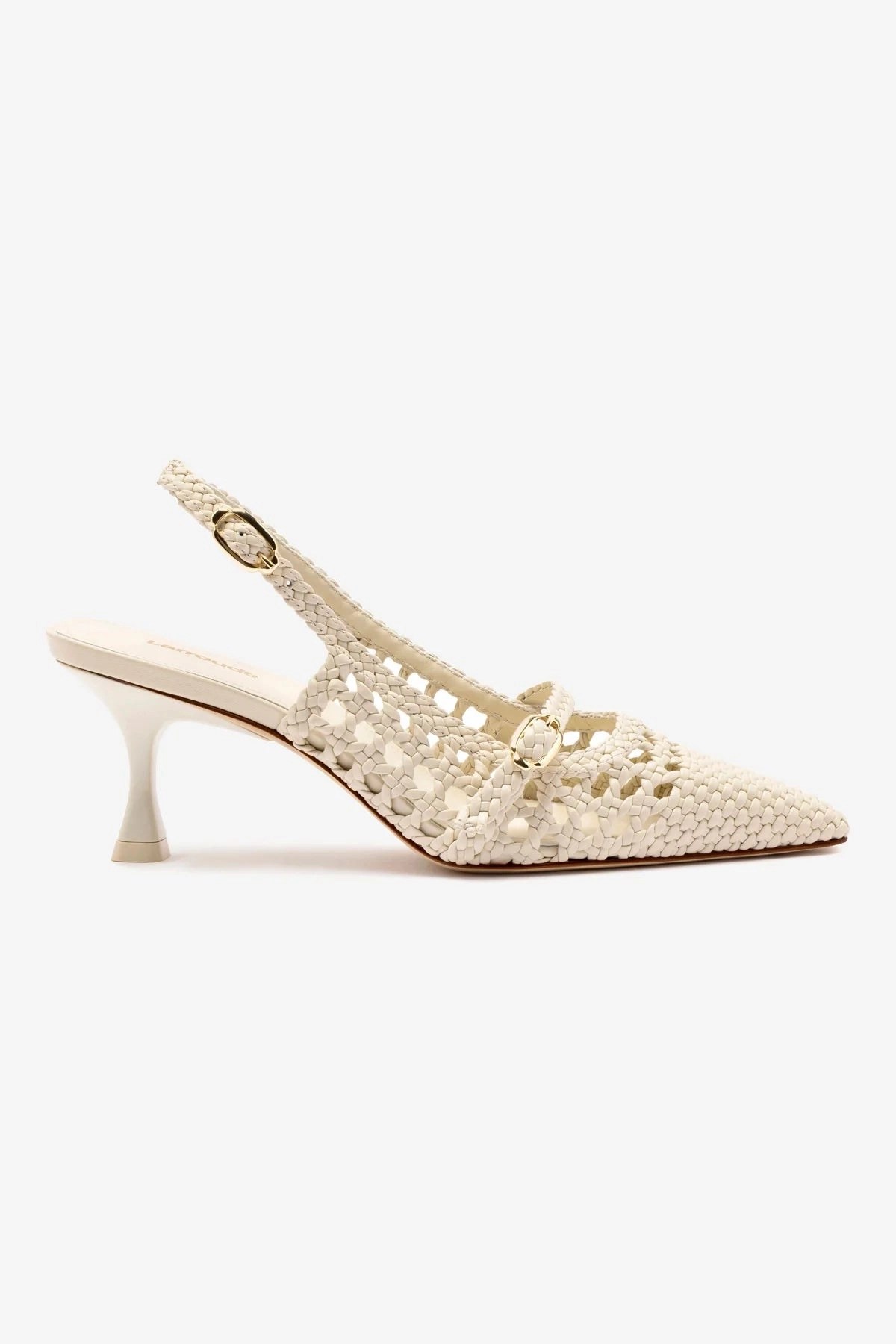 Ines Macrame Pump In Ivory Leather Reinforced Quick Dry Fabric Technology