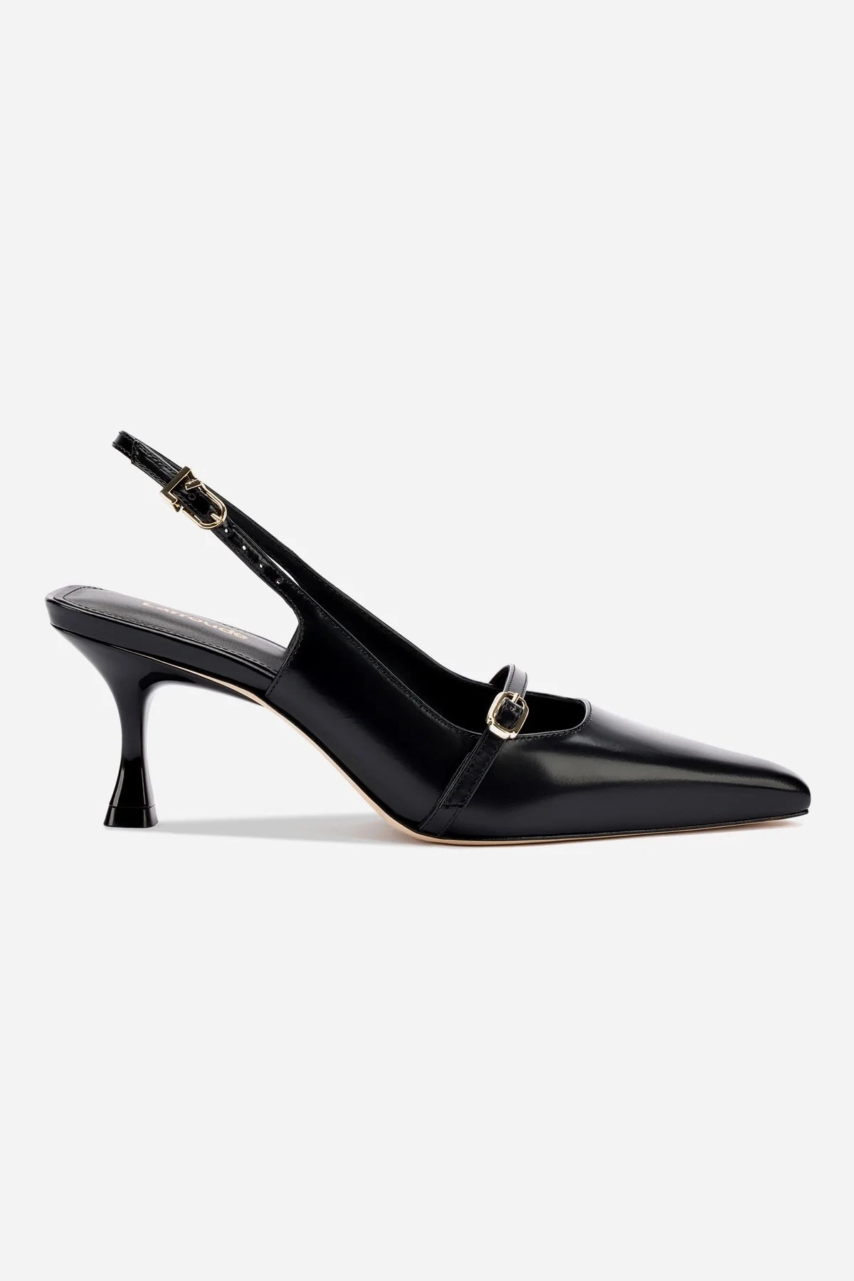 Ines Pump In Black Leather Slim Form