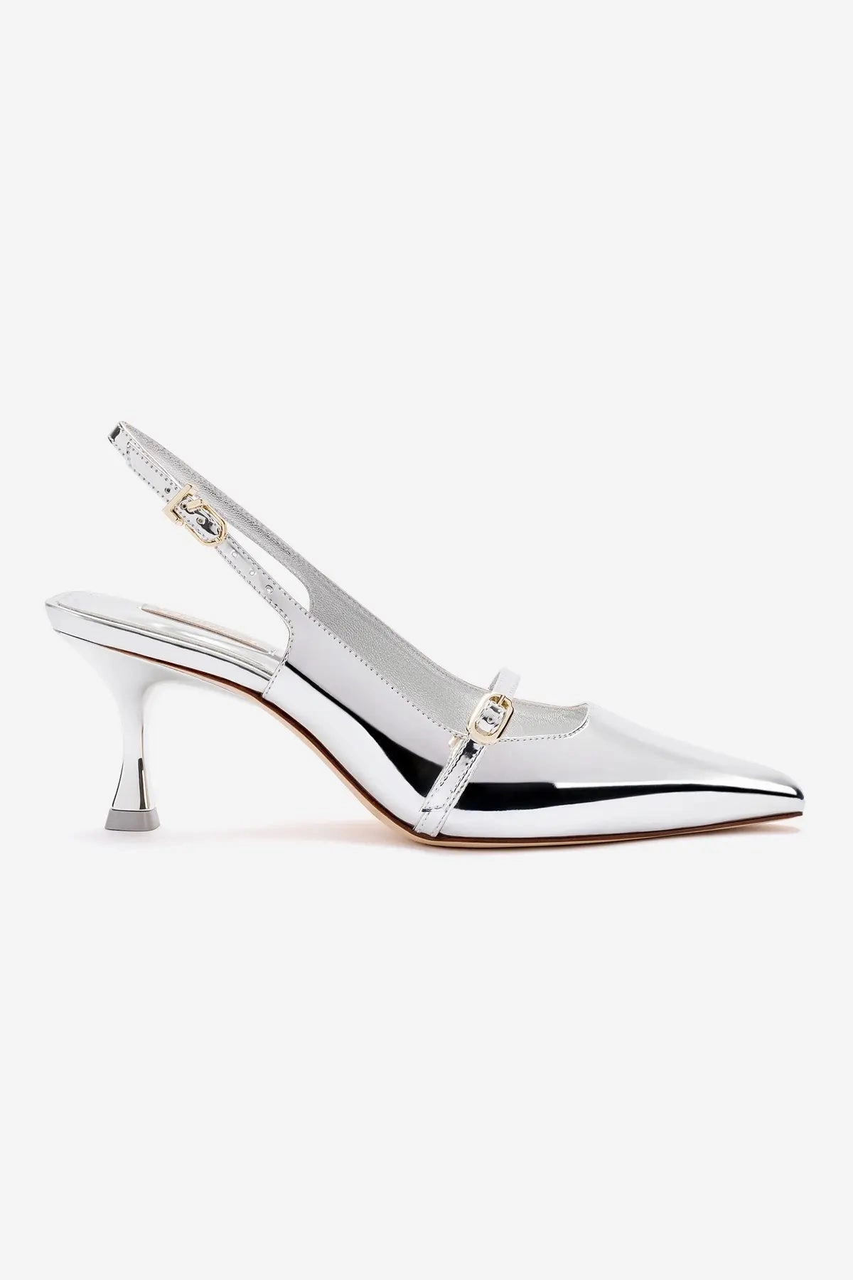 Dual Tone Ines Pump In Silver Specchio