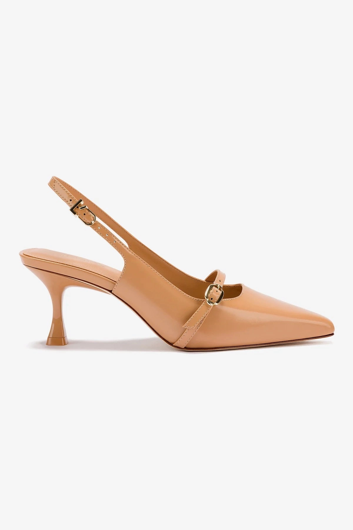 Ines Pump In Tan Leather Lace Tie Velvet Soft