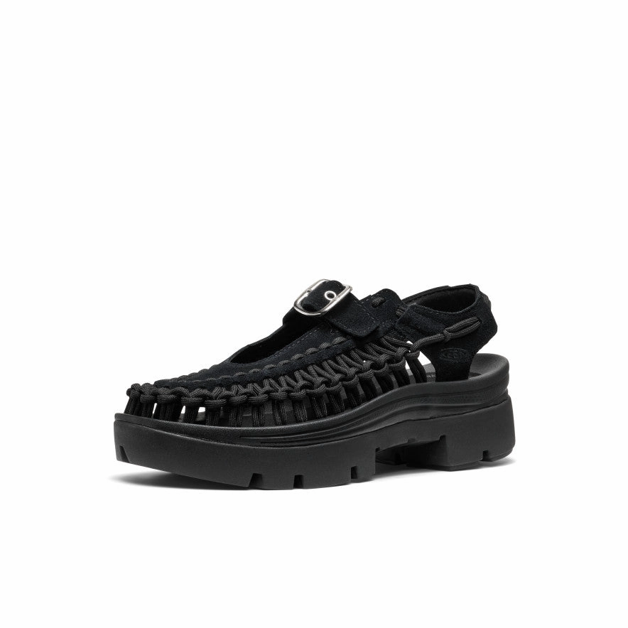 All Gender UNEEK PLT Mary Jane Sneaker  |  Black/Black Summer Comfort Everyday Footwear