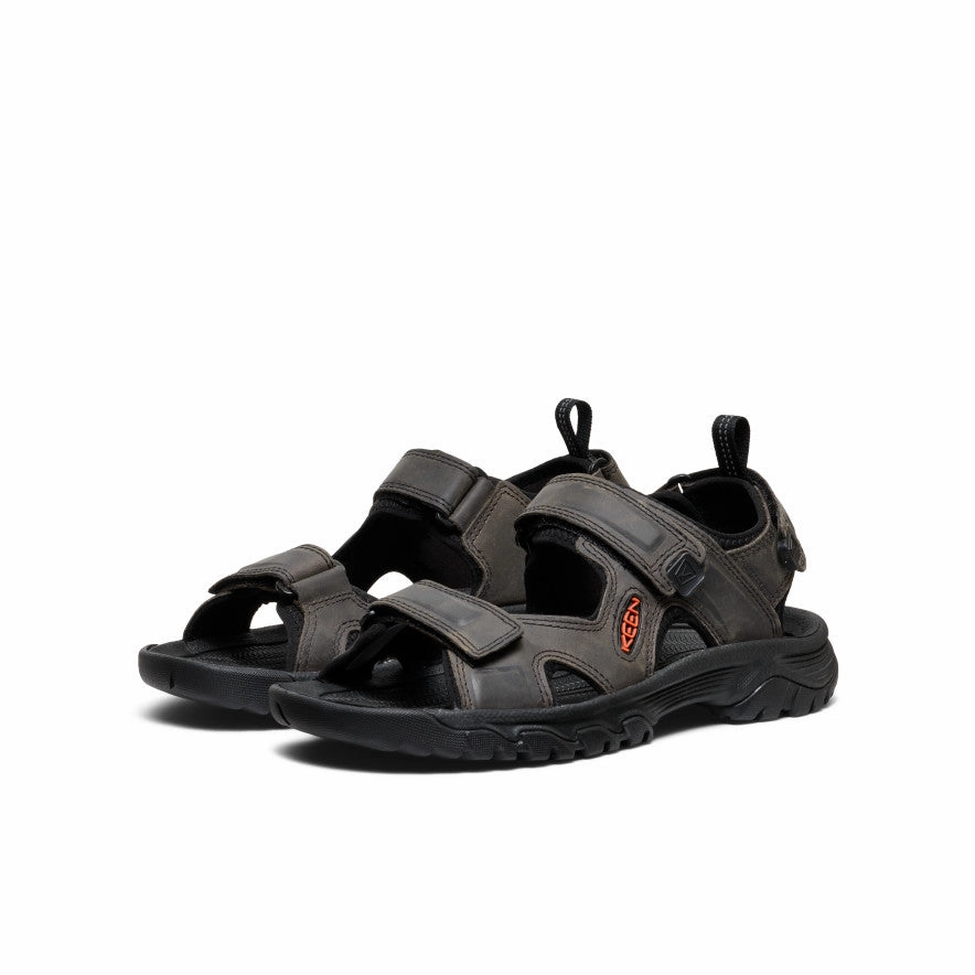 Contoured Heel Cup Men's Targhee III Open Toe Sandal  |  Grey/Black