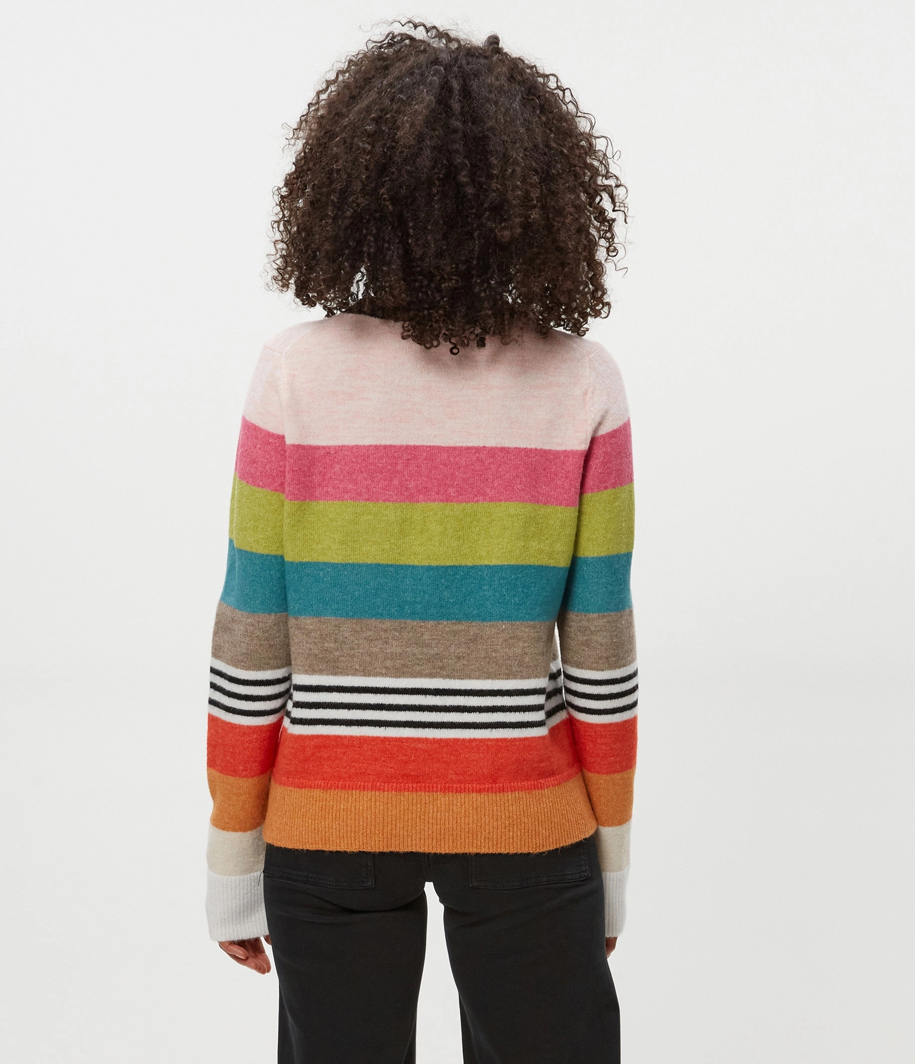 Fray Resistant Edges IRENE STRIPE CREW NECK PULLOVER