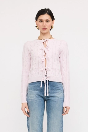 Iris Bow Front Cable Cardigan BuiltInLayer