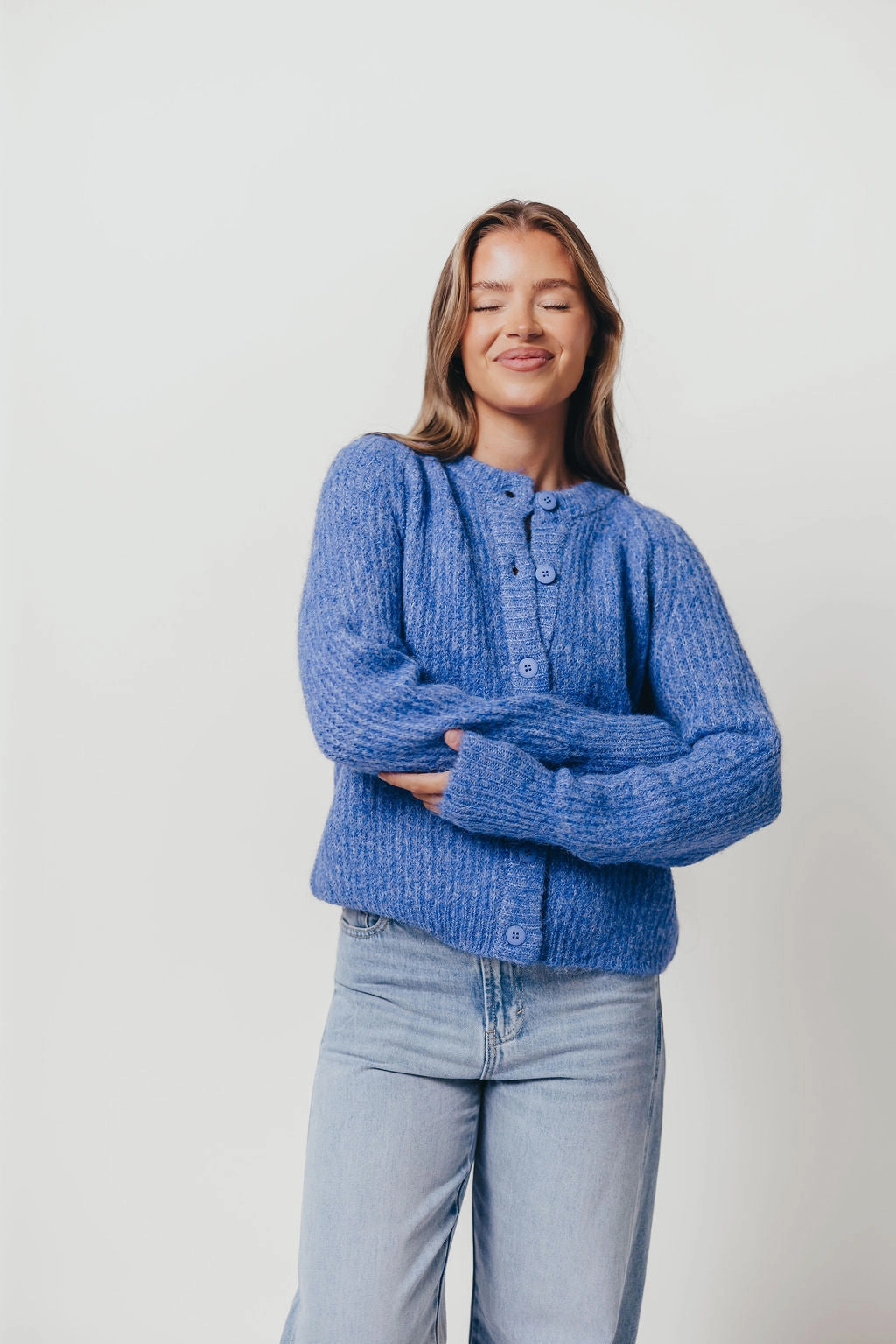 HiddenStoragePocket Jacques Cardigan Top in Cobalt Blue